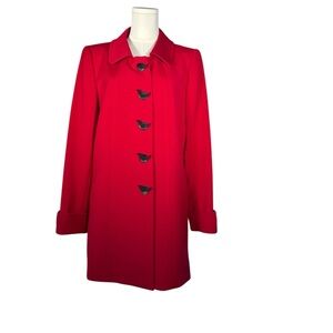 Elegant‎ Red Pea Coat for Women